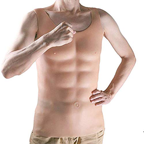 WANGXN Media Vuelta Cuello Redondo Ropa De Musculo Chaleco De Fácil Uso Cremallera Sección Ocho Paquetes Abs Personalizado Vestir Fiesta