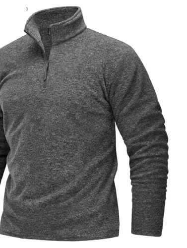 Men's Wool Pullover, Quarter-Zip Warm Casual Sweater2