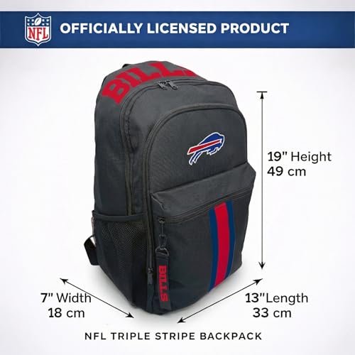 Image of NFL Buffalo Bills Backpack - Triple Stripe Wordmark Design with Keychain