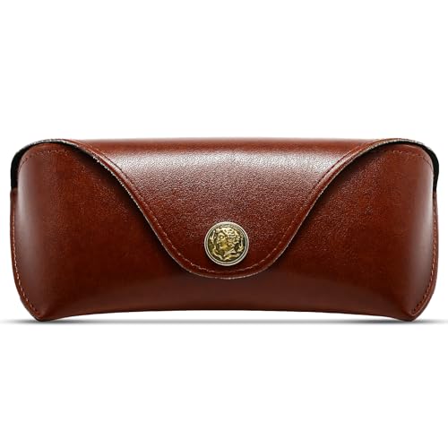 SUNGAIT Vegan Leather Glasses Case Portable Sunglasses Holder Hard Shell Slim Design Travel-Ready