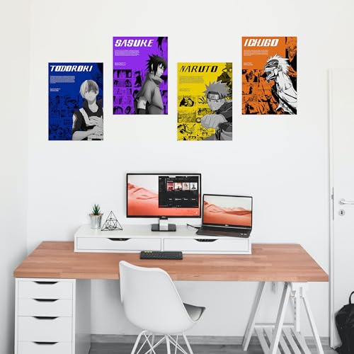 Image of CodersParadise Paper Pack Of 6 - Anime Wall Posters 8X12 Inch (A4 Size) Included Glue Dots Wall Decor Posters Wall Art