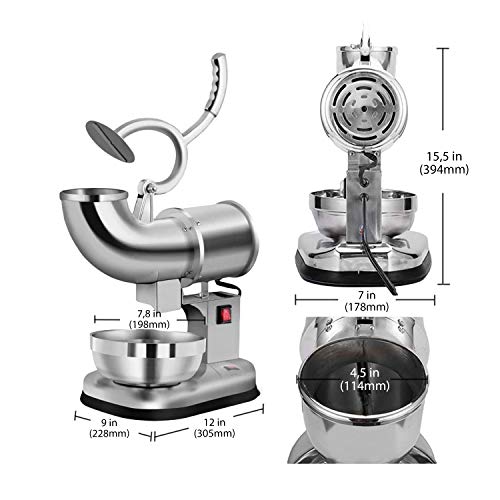 Aldkitchen Ice Shaving Machine | Electric Ice Crusher For Snow Cones And Frozen Drinks | 440 Lbs/H | Stainless Steel | 110V #TOP1