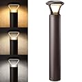 LEONLITE 3CCT LED Bollard Landscape Pathway Light, 42" 14W/19W/24W Adjustable Watts, 120V-277V Commercial Bollard Fixture, 0-10V Dimmable UL Listed Landscape Area Light