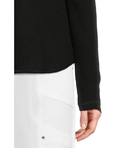 Elliott Lauren Women's Cotton Cashmere-Round Neck Waffle Stitch Drop Shoulder Long Sleeve Sweater4