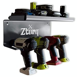 Ztorq Cordless Drill Tool Organizer – Drill holder storage wall mount shelf rack and charging station to optimize garage organization and power tool storage