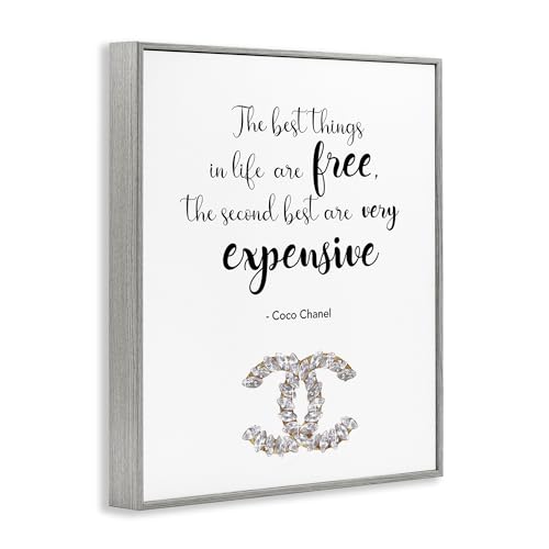 Image of 'Best Things In Life Fashion Phrase'| Framed Giclee Art | Stupell Industries | Gray, 16 x 20 Inches, Easy to Hang and Sturdy, Made in USA, by Ziwei Li