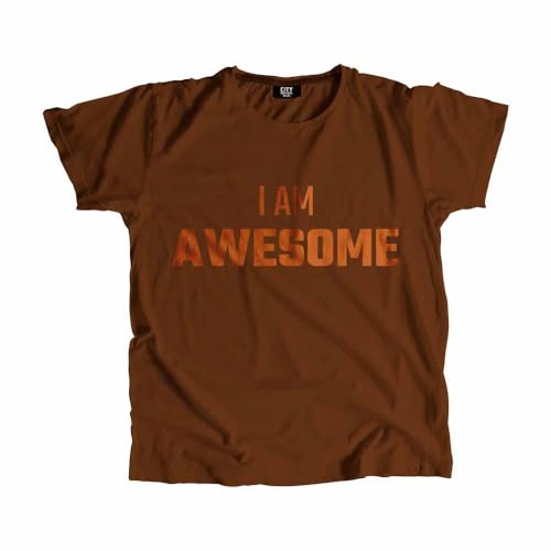 T-shirt marron I AM Awesome fini les hauts rêches qui se déforment