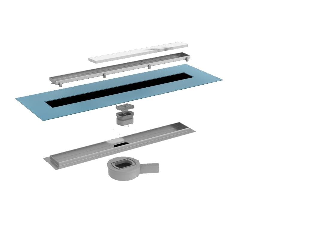 Duschrinne 80cm Edelstahl Bodenablauf - 360° Siphon Befliesbar Duschablauf Flach mit Geruchsstop Haarsieb Für Bad, Außenbereich (80cm)