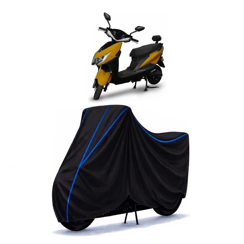 Image of Scooty Cover Water Resistant for Yo Drift DX - Electric | Universal Scooter & Bike Cover | Heavy Duty UV Dust, Rain & Scratch Protection Weather Indoor Outdoor | Black with Blue Piping