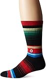 Stance Men's Poniente Colorful Stripe Arch Support Classic Crew Sock, Red, L