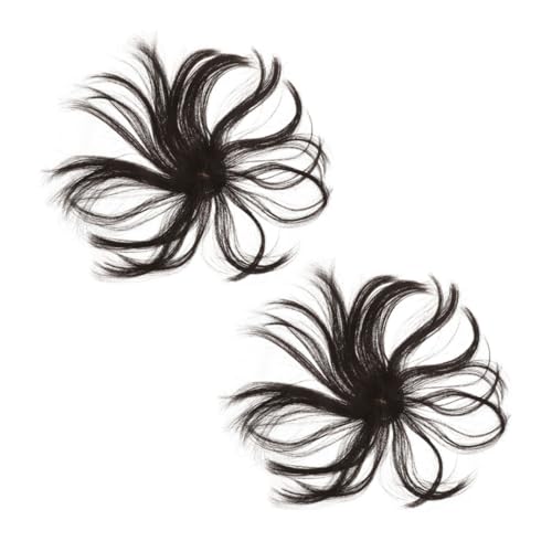 DECOMELODY 2 Stück Natürlich Wirkender Haartopper Leichte Synthetische Haarteile zur Volumensteigerung Kurz und Dünn für Frauen mit Grauen Haaren Nahtloser Haarersatz für Mehr Fülle und