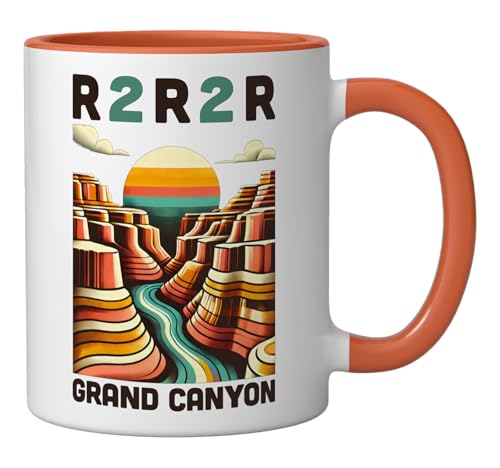 Taza cerámica Vintage Grand Canyon Trail Run Naranja/Blanco miniatura 2