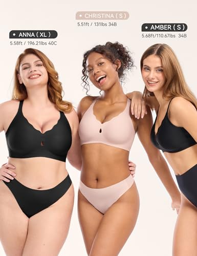 Image of LUCKMEEY Bras for Women No Underwire Wave Push Up Wireless Bra Seamless Bras Full Coverage Bralettes Lift Everyday Bras