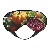 Maschera per gli occhi double-face con stampa di cavolo fresco, design regolabile, blocca la luce e traspirante, adatta per riposo e viaggi.
