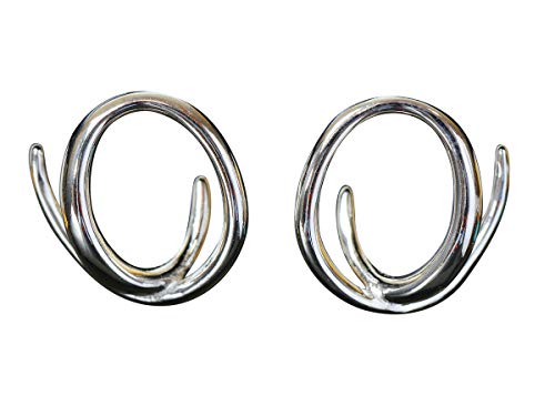 NicoWerk Pendientes de plata de ley 925 para mujer, estilo abstracto y liso, línea SOS417 Cover