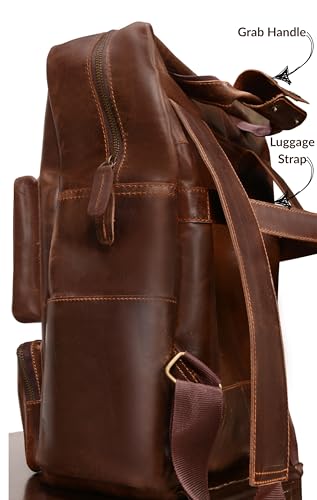 Handmade Genuine Leather Backpack for Men, Brown Vintage Laptop Bag, Work & Travel Rucksack Backpack Unisex2