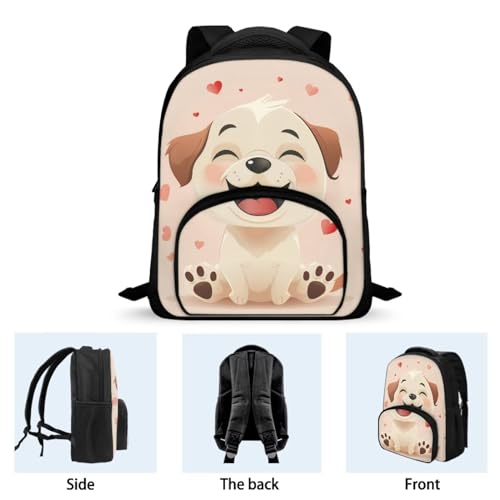 Flashideas Cute Dog Backpack for School Girls Cute Book Bag with Compartments 12 Inch Kids Backpacks Lightweight Casual Daypacks Kindergarten Elementary Kids Backpack4