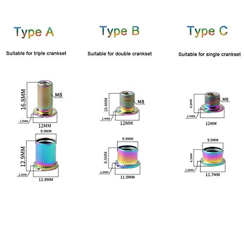 Acessório de bicicleta, Andoer 5 peças de placa de prego de bicicleta Parafusos de placa dentária Pa