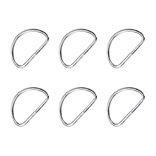 SUPVOX 20 Pezzi Anello a D in Metallo Anello Multiuso Anello semicircolare A Forma di D Anelli per Bagagli Abbigliamento Zaino Cintura 20 * 12 * 2.3mm (Argento)