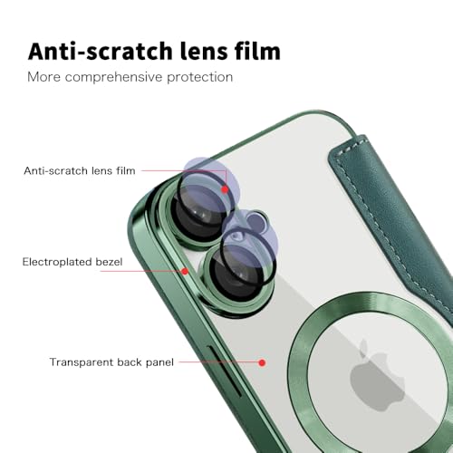 Étui pour iPhone 16 Plus coque portefeuille en cuir avec protection 360