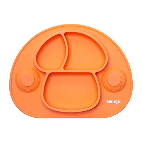 Assiettes En Silicone Pour Bebes 100 Sans Bpa Et Approuvees Par La Fda Ventouse Puissante Set De Table Pour Bebe Avec Compartiments Pour Les Enfants Womdee Assiette A Ventouse Pour Bebe Vaisselle