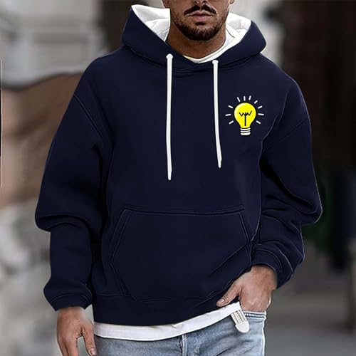 Men's Essential Hoodie Fall Fashion Cute Print Loose Fit Hoodies Lightweight Soft Comfort Athletic Casual Pullover2