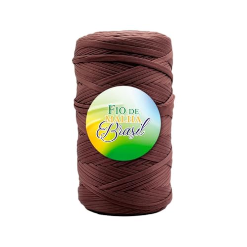 Atacadão das Linhas- Fio de Malha Brasil - 500g - Cores Variadas Bolsa Tapete Lycra Elastano Algodão (Terrosos/Castanho/Café c Leite)