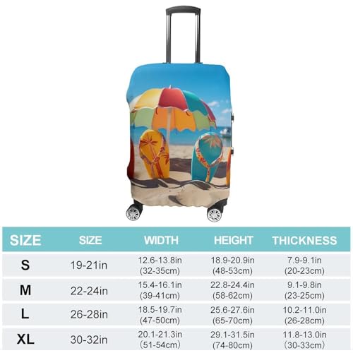 Travel Wheeled Suitcase Sleeve Dustproof Anti-scratch Colorful Flip Flops Beach Ball Luggage Case Protective Cover For 19-32 Inch Luggage2