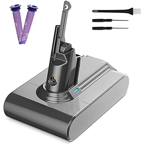 YAGU Replacement Battery for Dyson V7 Compatible with Dyson v7 Battery Replacement V7 Motorhead Pro V7 Trigger V7 Car+Boat V7 Animal with 1 Post HEPA Filter and 1 Pack Pre Filter Cover