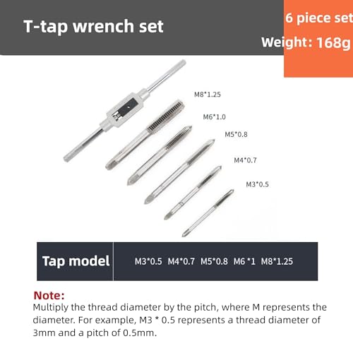 NestNook 6 Piece Metric Hand Tap and Die Set with Adjustable Tap Wrench, M3 M4 M5 M6 M8 3 NestNook 6 Piece Metric Hand Tap and Die Set with Adjustable Tap Wrench, M3 M4 M5 M6 M8 - Image 3