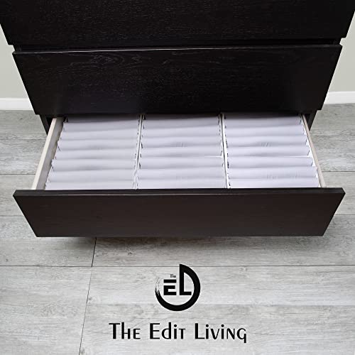 The Edit Living Drawer Organizer - Multipurpose Storage Drawer Organizers - Clothes Organizer For T-Shirts, Tank Tops, Activewear - 10 Cells Storage Organizer - White - Set Of 3 #TOP6