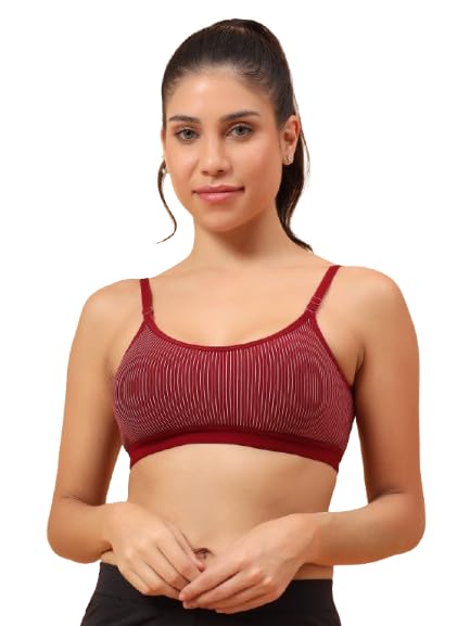 Women Full Coverage Lightly Padded Wireless Sports Bra for Gym Workout Activewear-image-16