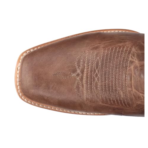 Dan Post Boots Mens Jerry Embroidered Square Toe Pull On Casual Boots Mid Calf - Brown - Size 8.5 D4