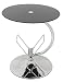 Produktbild King schwarz Glas Deko Ende Tisch Beistelltisch Couchtisch, rund, 45 cm x 45 cm, für Wohnzimmer, Lounges, Studie, etc.