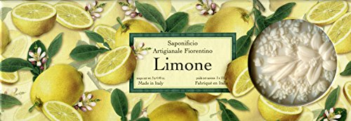 Saponificio Artigianale Fiorentino Soap Limone (Lemon) Bath Soap, 3 x 4.40 oz
