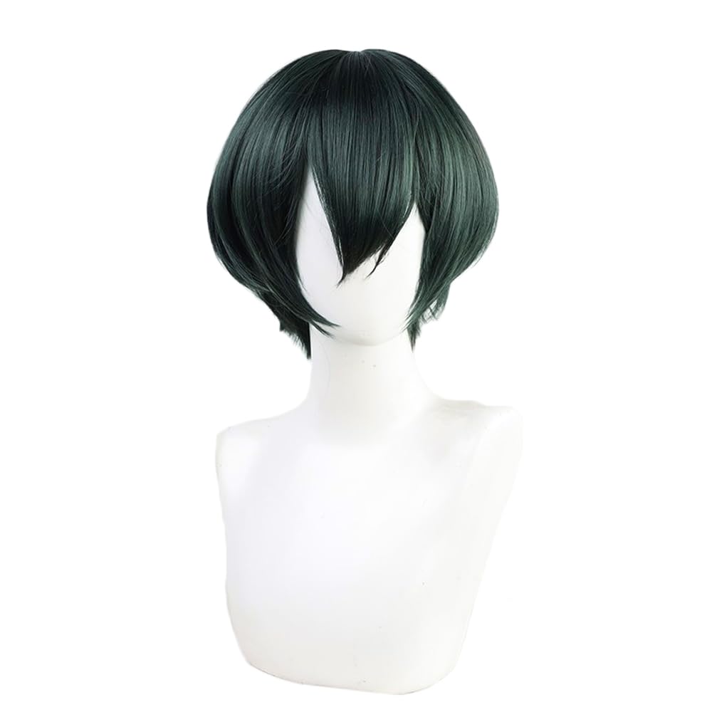 Anime JJK Mai Zenin Wig Dark Green Short Curly Party Hair Halloween Cosplay Props Accessory Women