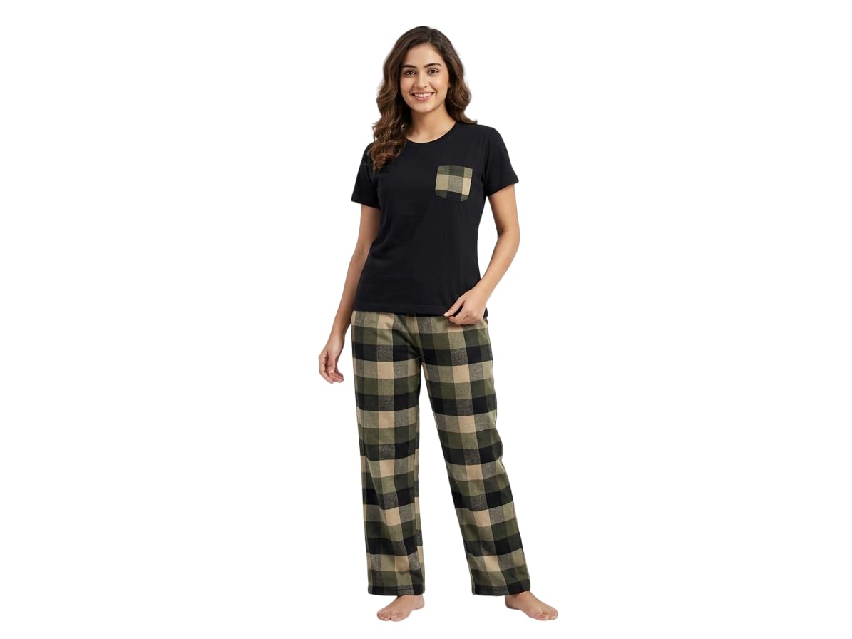 vruna Our brand brings Womens Tshirt & Pants Round Neck Half Sleeve Tee Plain Regular Fit Top and Bottom Set-picture-21