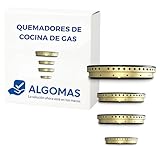 ALGOMAS® Quemadores Cocina Gas Universales | Pack 4 Quemadores y Tapas 92 mm 62 mm 62 mm 42 mm | Compatible con Zanussi Nardi Teka Balay Fagor | Repuesto Fogones Gas