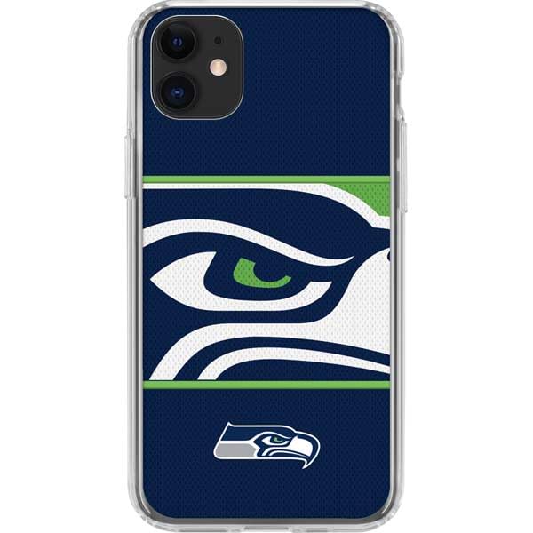 Skinit Clear Phone Case Compatible with iPhone 11 - Officially Licensed NFL Seattle Seahawks Zone Block Design