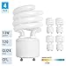 KOR (4 Pack) 13 Watt Mini Spiral - GU24 Base - (60W Equivalent) - T2 Mini-Twist - CFL Light Bulb (Warm White (2700K), CFL)