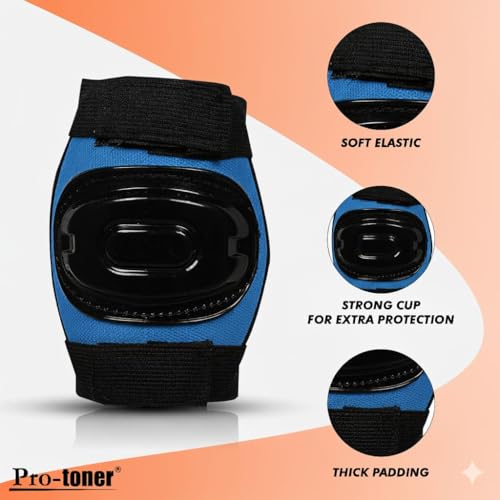 Image of Protoner Kids Skating Protection Kit with Helmet, Knee Pads, Elbow Pads and Wrist Guards,Multiple Colors & Sizes (Blue, Small)