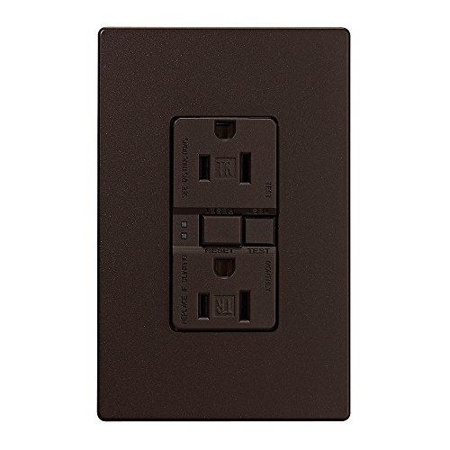 Image of Eaton TRSGF15RB-L Designer Gfci Self-Test Duplex Receptacle, Oil Rubbed Bronzeoil Rubbed Bronze