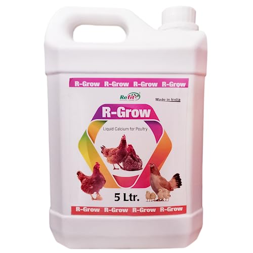 REFIT ANIMAL CARE Liquid Calcium for Birds Poultry | Calcium for Birds | Birds and Poultry Liquid Feed Calcium Supplement for Birds, Poultry, Hen, & Chicken (5 Liter) – R-Grow