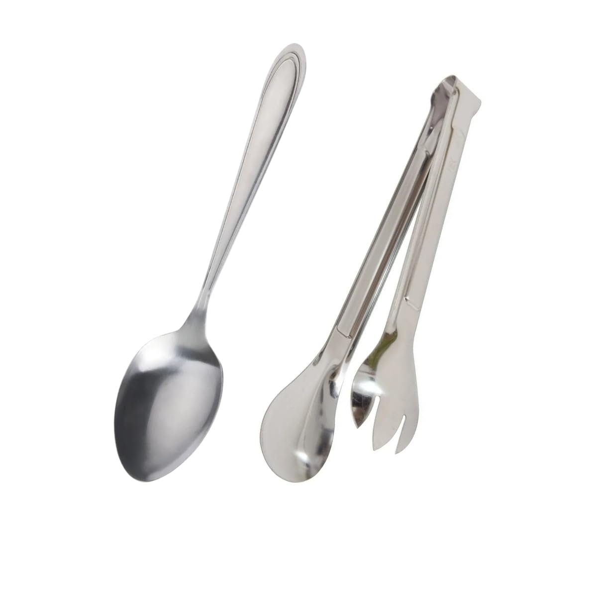Colher E Pegador de Saladas Em Inox Conjunto 2 Peças Aço Inoxidável