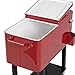 BELLEZE Rolling Ice Chest Portable Patio Drink Party Cooler Cart, 80-Quart, Red