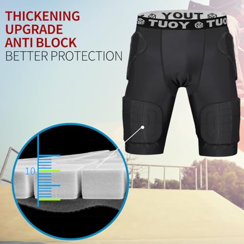 Men's Padded Football Girdle Compression 5-Pads Integrated Football Pads with Hip Tail Thigh Protector for Football Baseball by DGXINJUN - Image 6