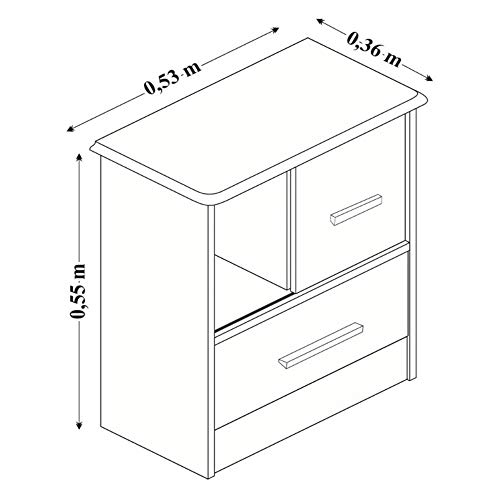 Mesa de cabeceira 1 Porta 1 Gaveta Stilo Preto - Albatroz