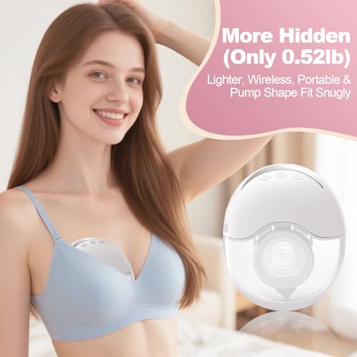 Image of LAMSUET Hands Free Breast Pump Wearable - Strong Suction, Low Noise, Wearable Breastfeeding Pump with 4 Mode &12 Levels, Portable Electric Breast Pump 24mm - 17 /19 /21 /Insert /Flange (2 Pack)