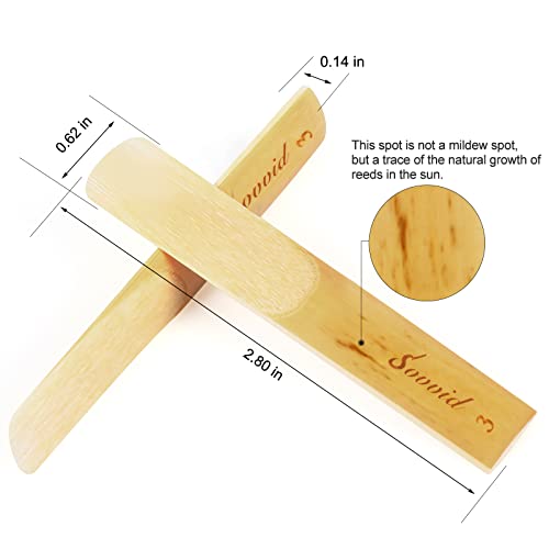 Image of 10 Pack Professional Alto Saxophone Reeds with Plastic Box, Strength 3.0 Alto Sax Reeds, Laser Engraved Marking & Thinner Reed Tip for Easy of Play, Traditional Reeds for Saxophone Alto