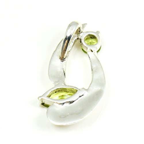 Pendentif péridot argent sterling fait main bijoux pierre verte - 3